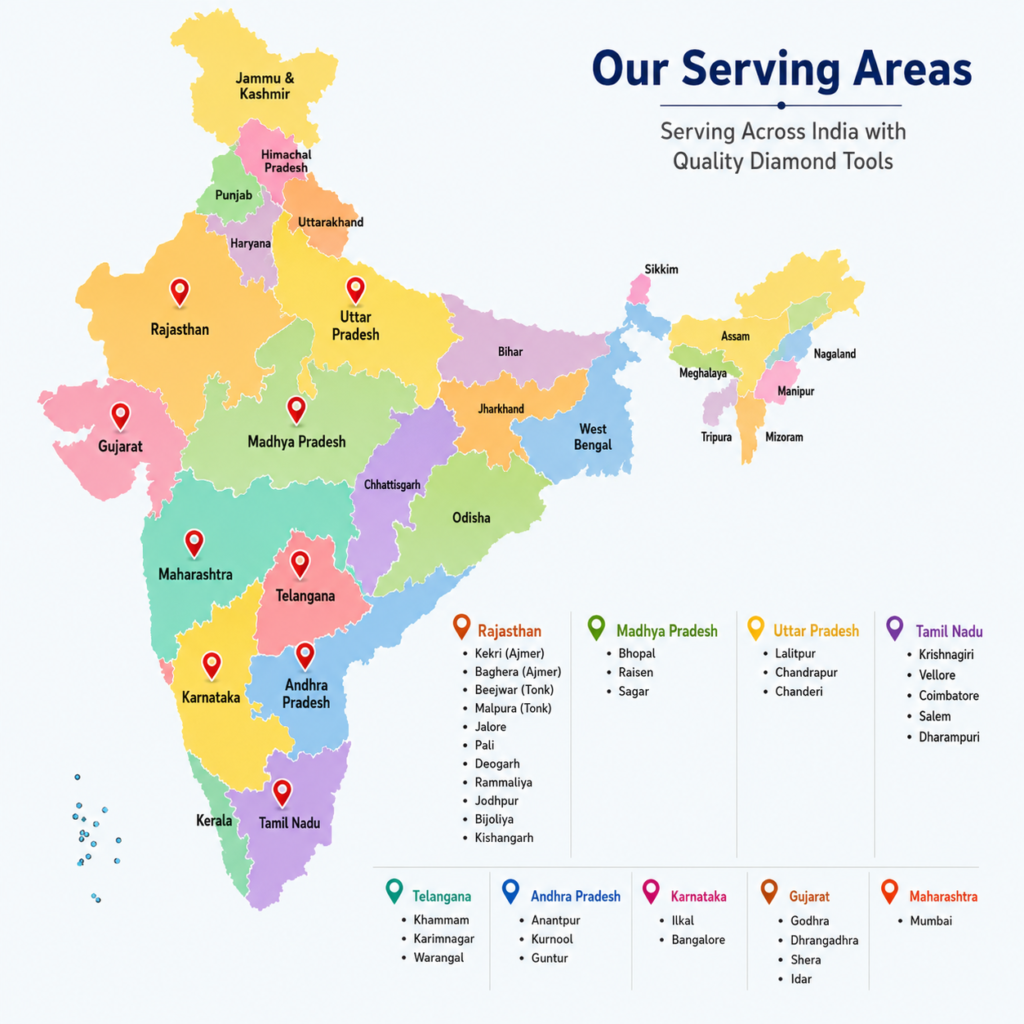 India map showing serving areas